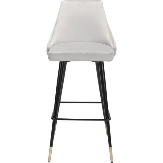 Piccolo Bar Chair Gray - LOOMLAN - Zuo Modern - Bar Stools