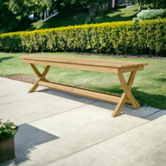 Picnic 3-Person Teak Outdoor Bench-Outdoor Benches-HiTeak-LOOMLAN