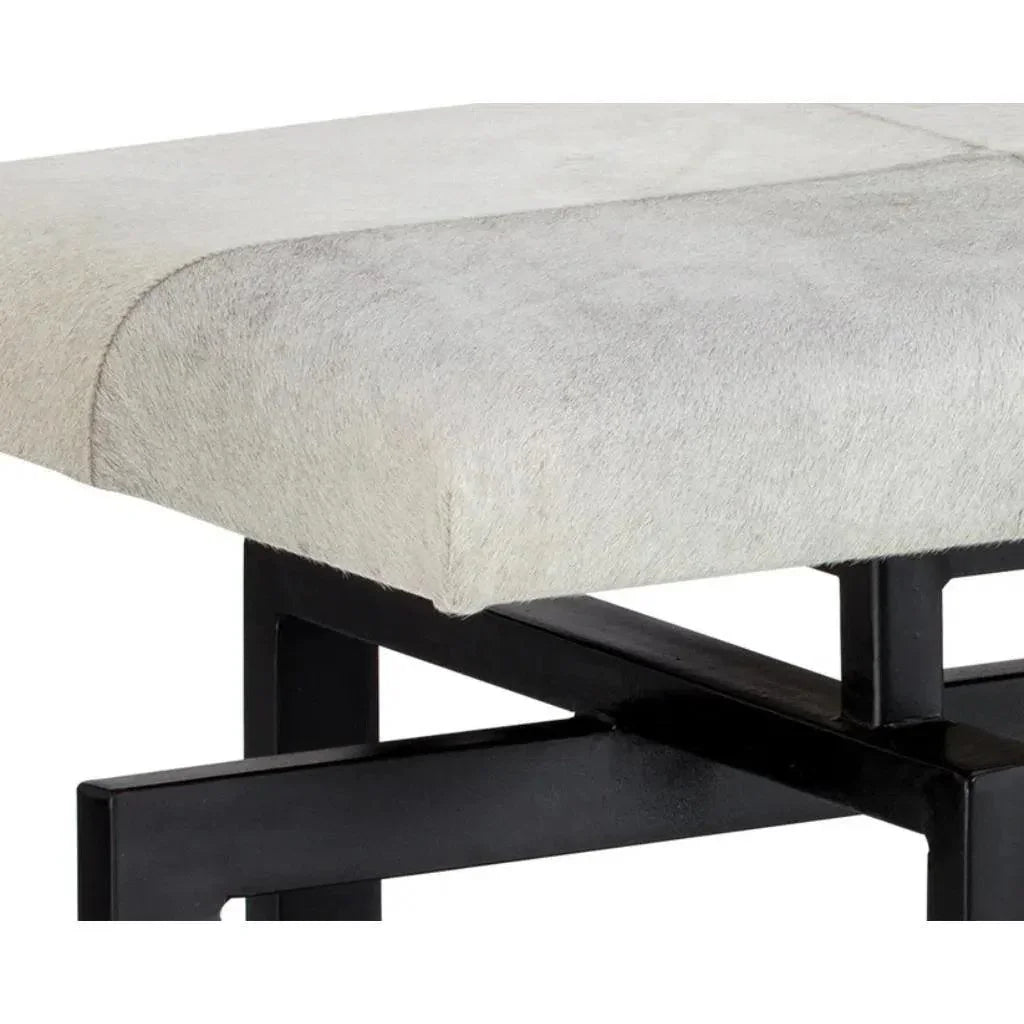 Pilar Cowhide Transitional Backless Bench - LOOMLAN - SUNPAN - Bedroom Benches