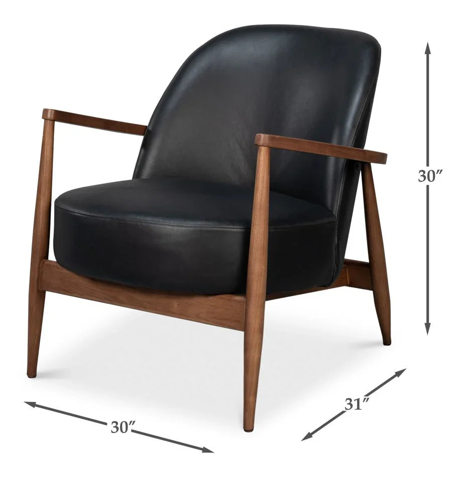 Pindar Traditional Leather Armchair - LOOMLAN - Sarreid - Club Chairs