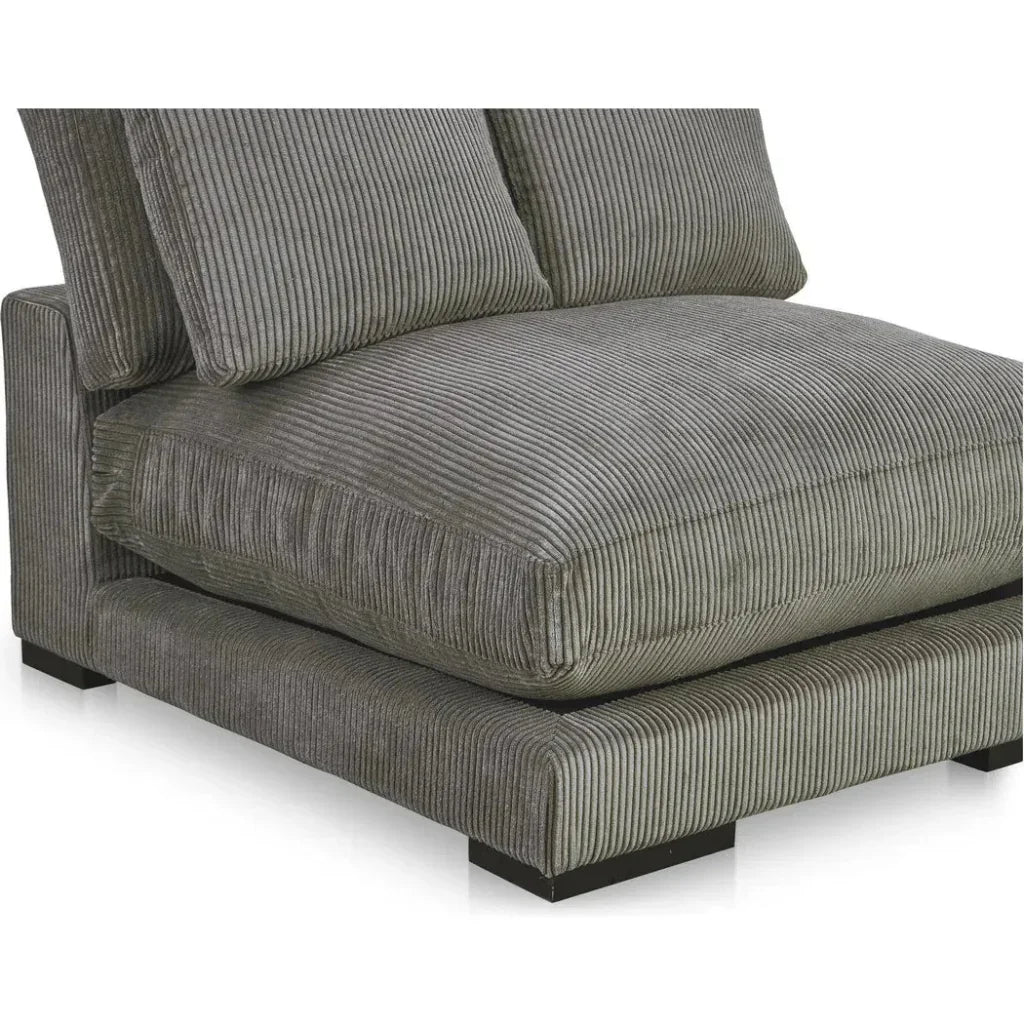Plunge Performance Fabric Grey Slipper Chair-Modular Components-Moe's Home-LOOMLAN
