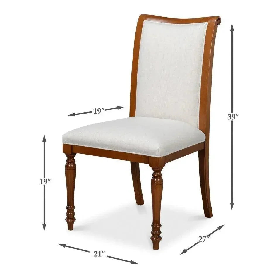Polk Wood Brown Armless Side Chair 2PC - LOOMLAN - Sarreid - Accent Chairs