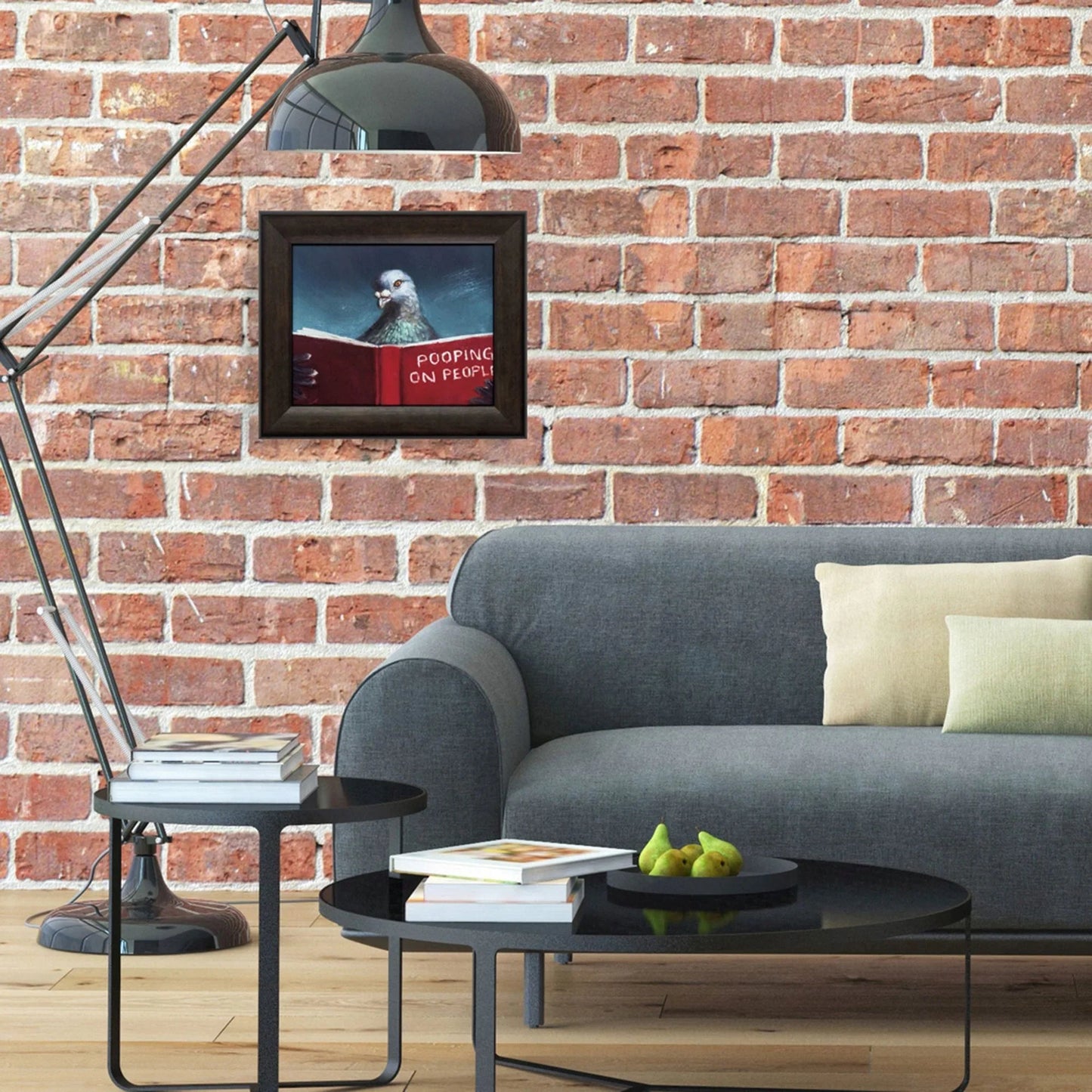 Pooping on People Neutral Framed Wall Art