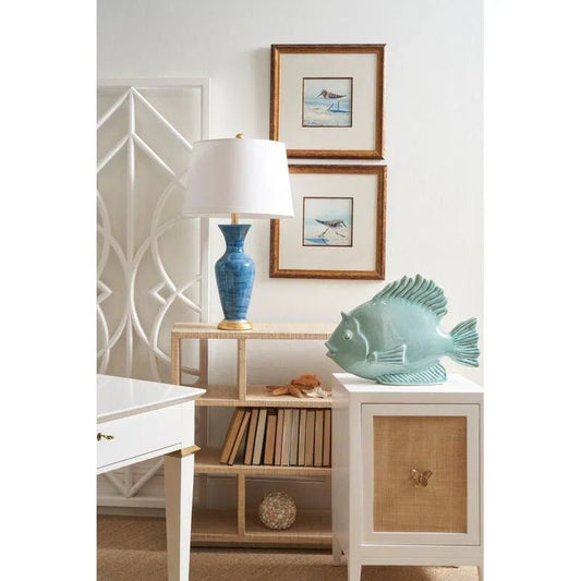 Porcelain Made Celadon Fish Sculpture - LOOMLAN - Chelsea House - Statues & Sculptures