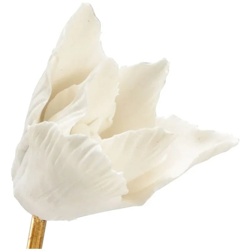 Porcelain Tulip In Stand Sculpture - LOOMLAN - Chelsea House - Statues & Sculptures
