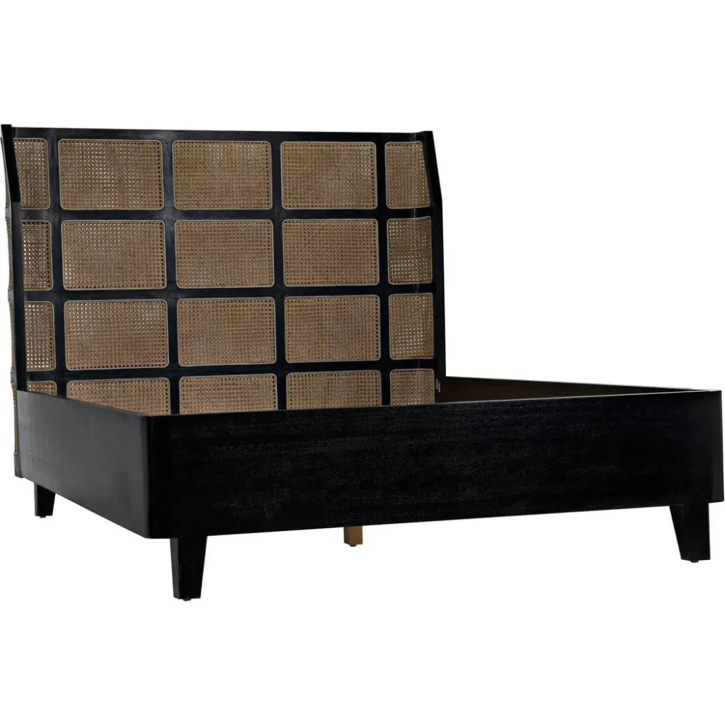 Porto Black Wooden Bed Frame - LOOMLAN - Noir - Beds