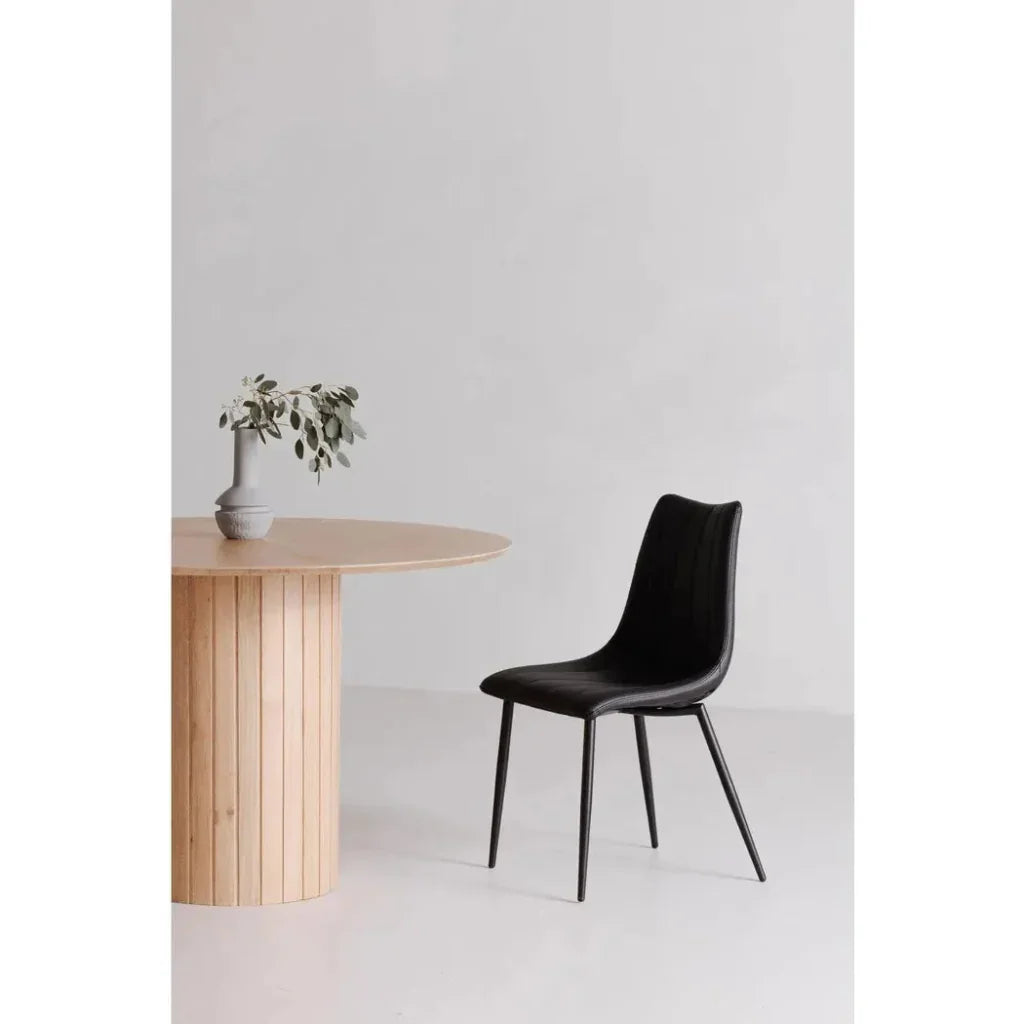 Povera Wood Round Dining Table-Dining Tables-Moe's Home-LOOMLAN