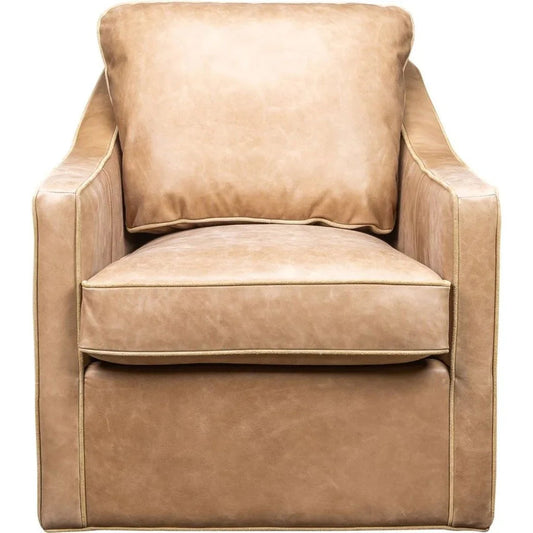 Puzzle Modern Stylish Leather Swivel Chair - LOOMLAN - Olivia + Quinn - Club Chairs