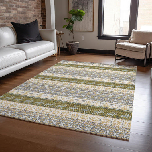 Quaara Gray Washable Indoor-Outdoor Rug