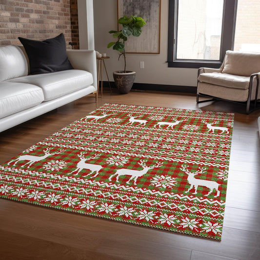 Quaas Fern Washable Indoor-Outdoor Rug