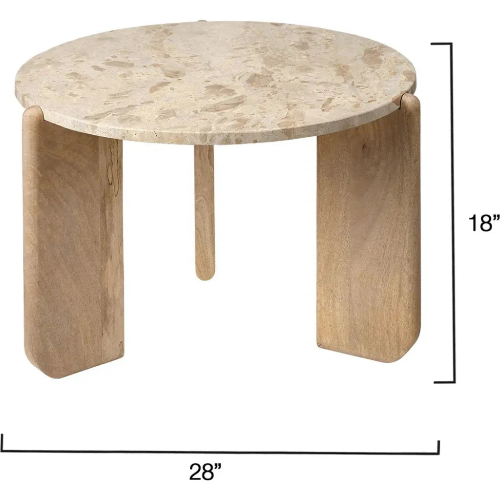 Quarry Wood & Tendua Stone Coffee Table 60" - LOOMLAN - Jamie Young - Coffee Tables
