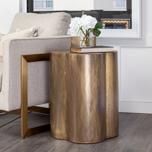 Quatrefoil Cladding Brass Accent Table