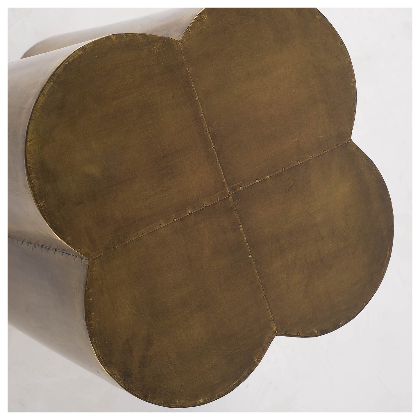 Quatrefoil Cladding Brass Accent Table