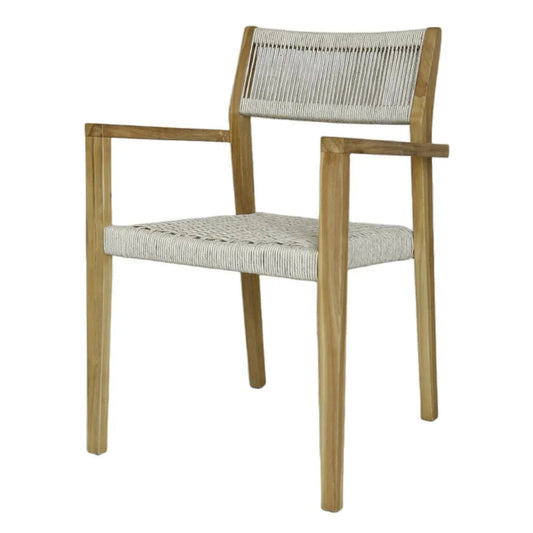 Quinn Wooden Patio Dining Arm Chair-Outdoor Dining Chairs-Artesia-LOOMLAN
