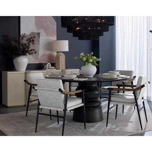 Quinton Dining Table 60" Hand Solid Wood-Dining Tables-SUNPAN-LOOMLAN