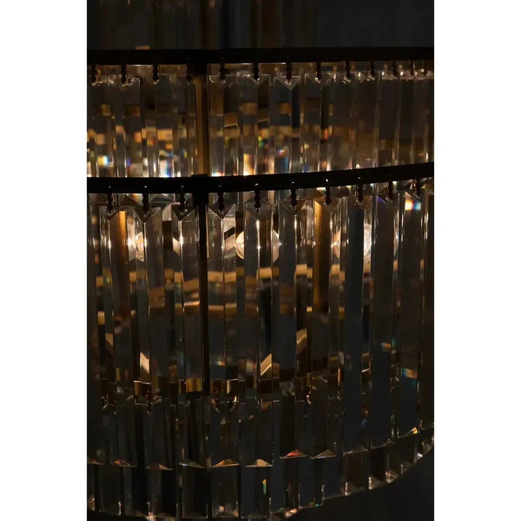Quintus Metal & Glass Chandelier With Brass - LOOMLAN - Noir - Chandeliers