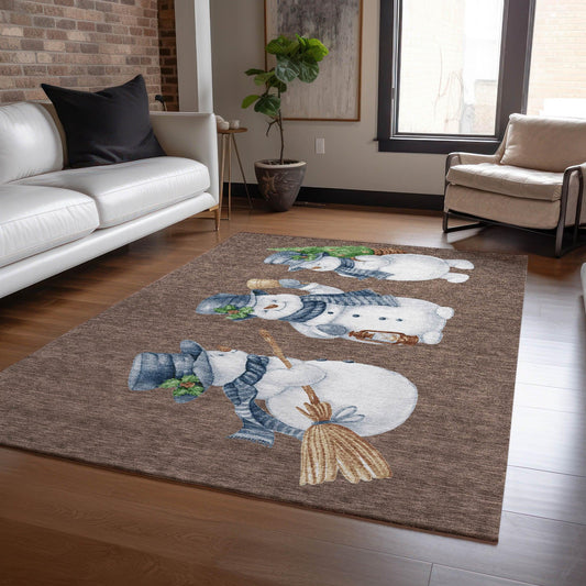 Raeanor Brown Washable Indoor-Outdoor Rug
