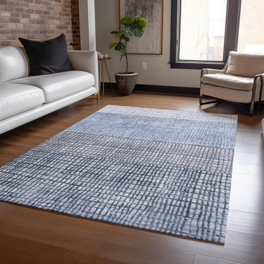 Raeon Blue Washable Indoor-Outdoor Rug