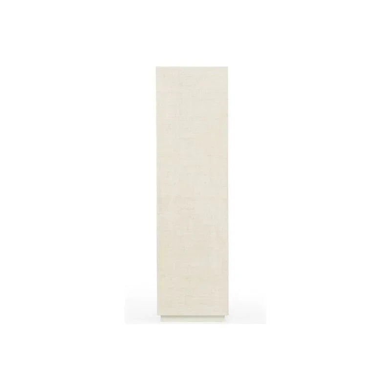 Raffia Raffia Covered White Pedestal - LOOMLAN - Chelsea House - Side Tables