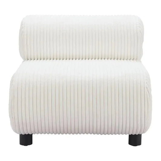 Rahat Wood White Armless Accent Chair - LOOMLAN - Zuo Modern - Club Chairs