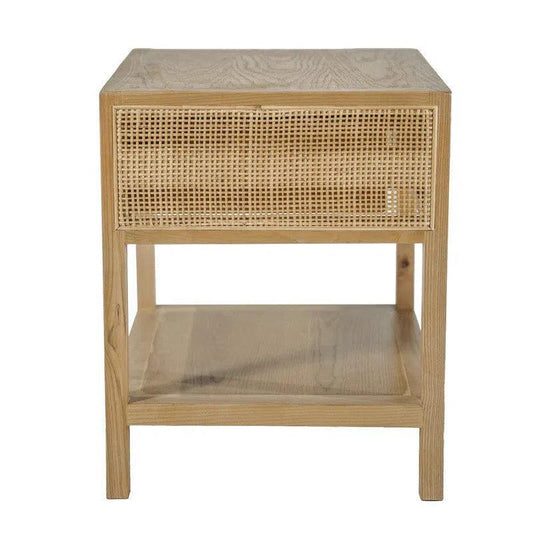 Rattan One Drawer Side Table - Wood Tone - LOOMLAN - LH Imports - Side Tables