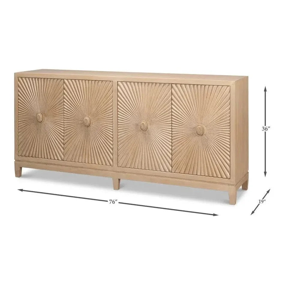 Rayon Four Door Cabinet For Living Room - LOOMLAN - Sarreid - Sideboards