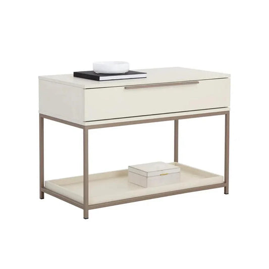 Rebel Wooden Iron Modern Nightstand - LOOMLAN - SUNPAN - Nightstands