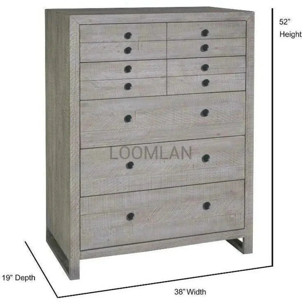 Reclaimed Pine Wood Serenity Drawer Chest - LOOMLAN - LOOMLAN - Chests