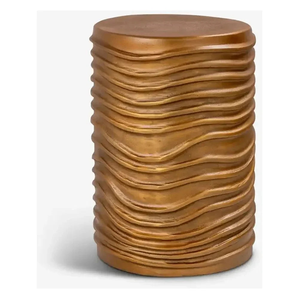 Reid Reclaimed Aluminum Made Accent Stool - LOOMLAN - Urbia - Poufs and Stools