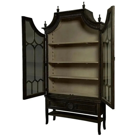 Reims Cathedral Black Arched Cabinet - LOOMLAN - Furniture Classics - Buffets & Curios