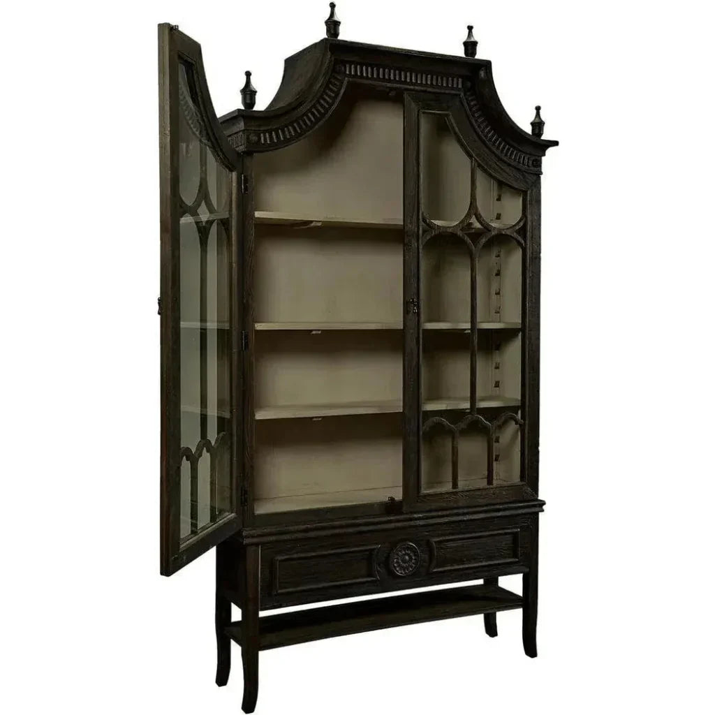 Reims Cathedral Black Arched Cabinet - LOOMLAN - Furniture Classics - Buffets & Curios