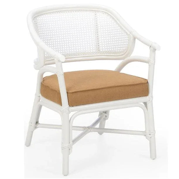 Remington Rattan Frame White Chair - LOOMLAN - Chelsea House - Club Chairs