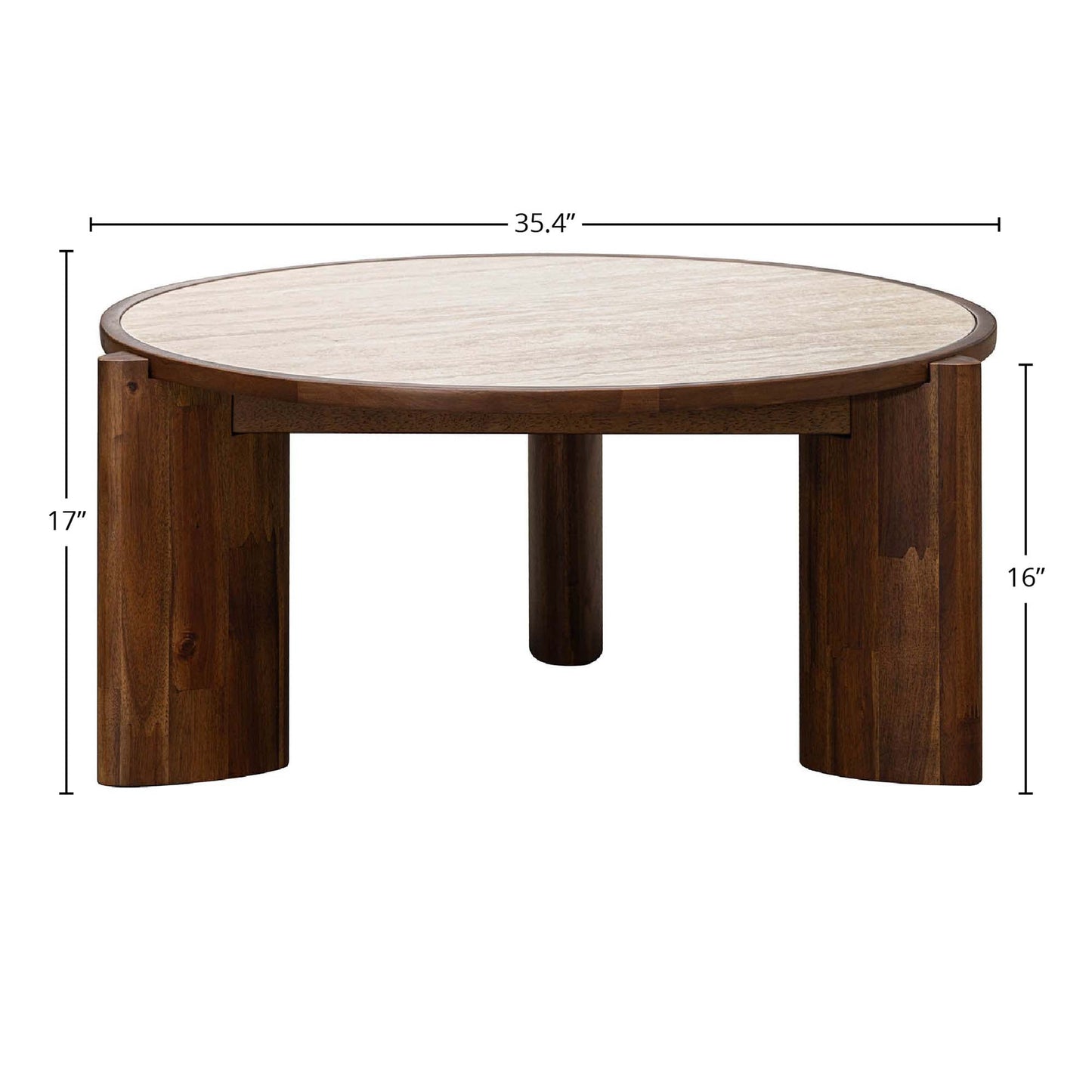 Remix Travertine Top Round Coffee Table