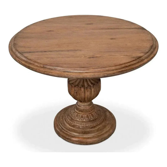 Renaissance Pedestal Round Dining Table Seats 4-Dining Tables-Sarreid-LOOMLAN