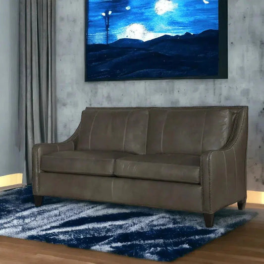 Renato Leather Sofa Two Cushion Bench Built USA - LOOMLAN - Uptown Sebastian - Sofas & Loveseats