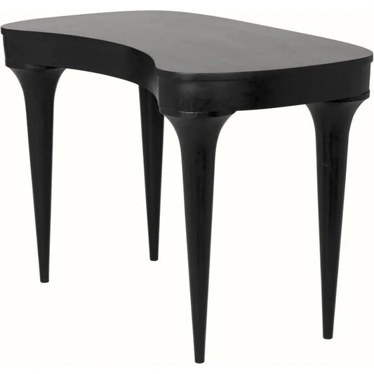 Rennie Desk Black Small Curved Desk-Home Office Desks-Noir-LOOMLAN