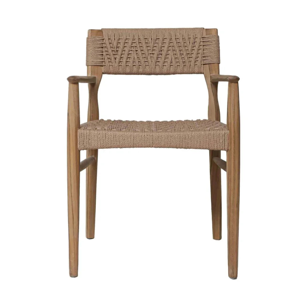 Rhona Natural Wooden Patio Dining Chair-Outdoor Dining Chairs-Artesia-LOOMLAN