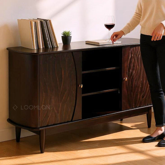 Rhovira Wooden Dark Brown TV Stand