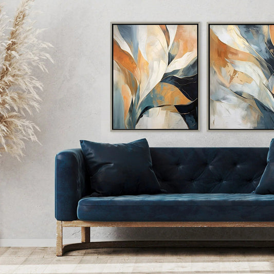 Rhythms of Flow Blue Canvas Art