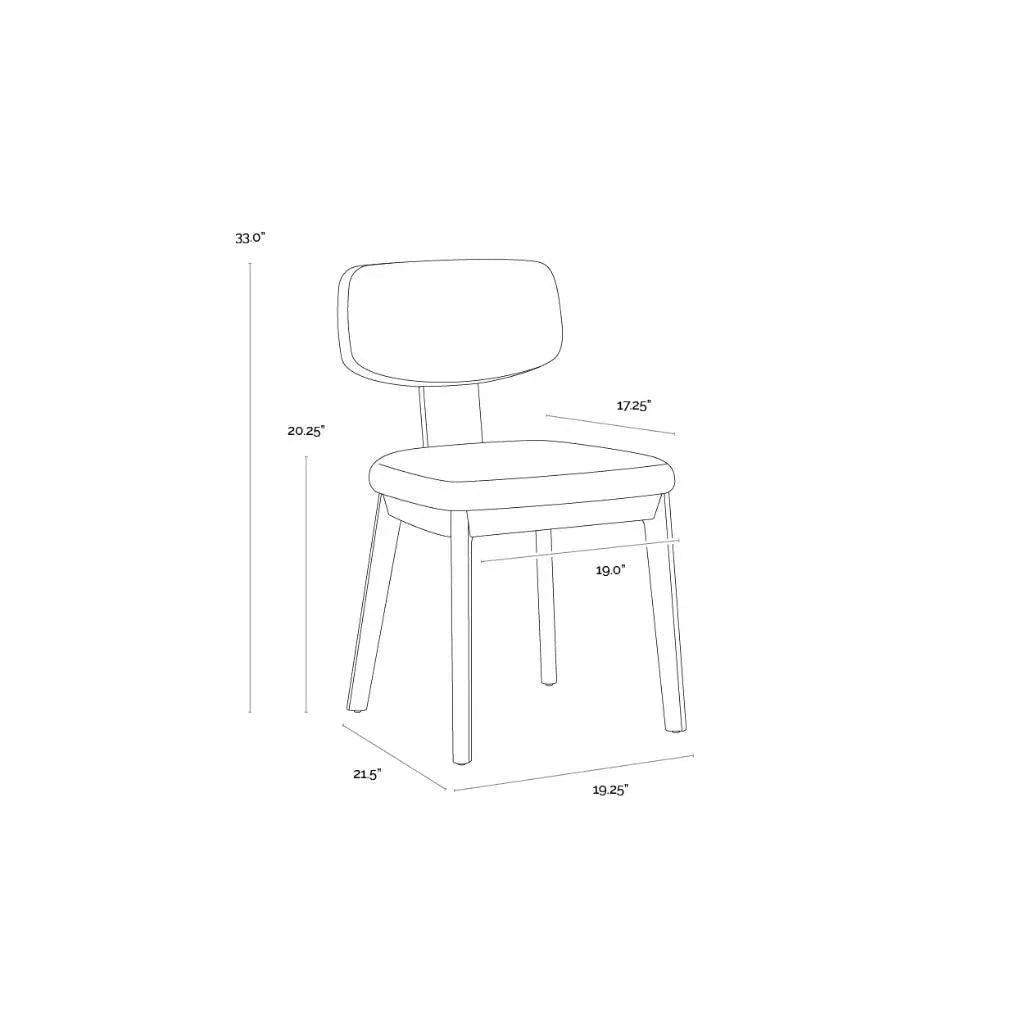 Rickett Fabric Armless Dining Chair 2PC - LOOMLAN - SUNPAN - Dining Chairs