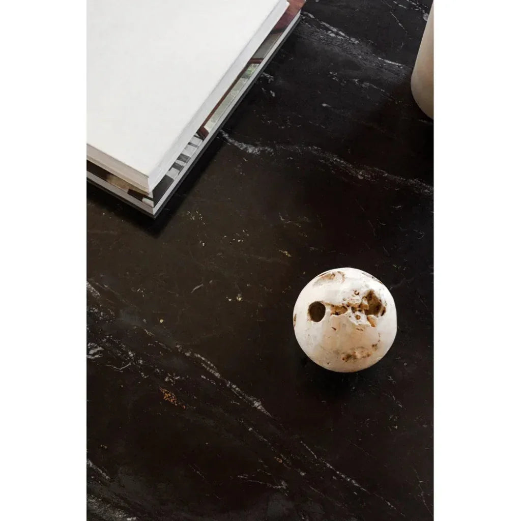 Ritual Black Marble & Wood Round Coffee Table - LOOMLAN - Moe's Home - Coffee Tables