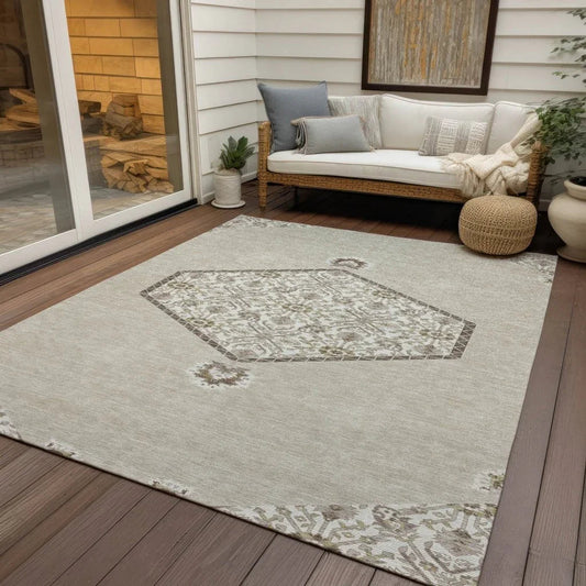 Riven Beige Washable Indoor-Outdoor Rug-Outdoor Rugs-LOOMLAN Rugs-LOOMLAN