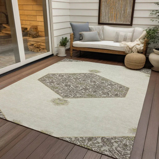 Riven Ivory Washable Indoor-Outdoor Rug-Outdoor Rugs-LOOMLAN Rugs-LOOMLAN