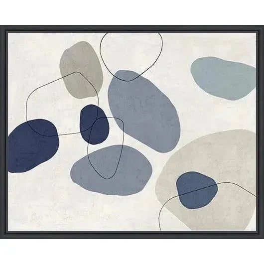 River Stones Blue II Artwork d Canvas Floating - LOOMLAN - LOOMLAN - Canvas Art