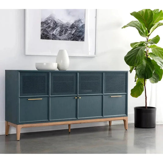 Rivero Teal Sideboard Gold Handles & Ample Storage - LOOMLAN - SUNPAN - Sideboards