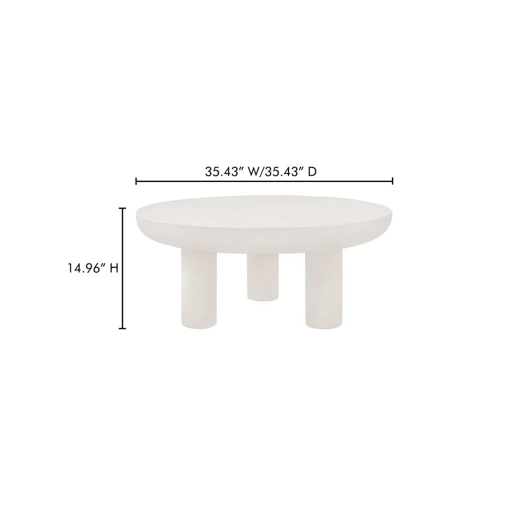 Rocca Cream Concrete Outdoor Coffee Table-Outdoor Coffee Tables-Moe's Home-LOOMLAN