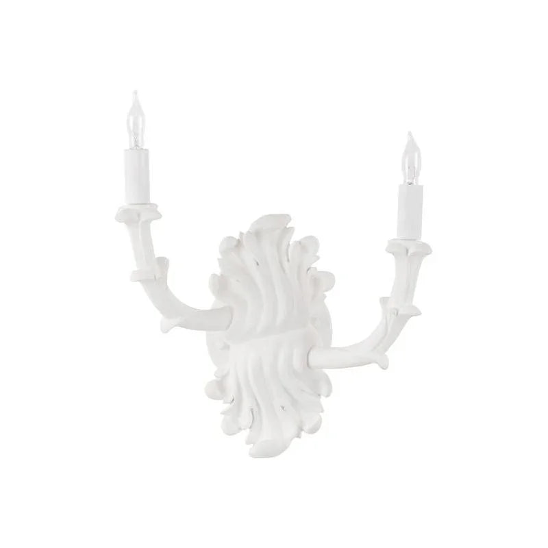 Roche Plaster Double Arm White Wall Sconce - LOOMLAN - Wildwood - Wall Sconces