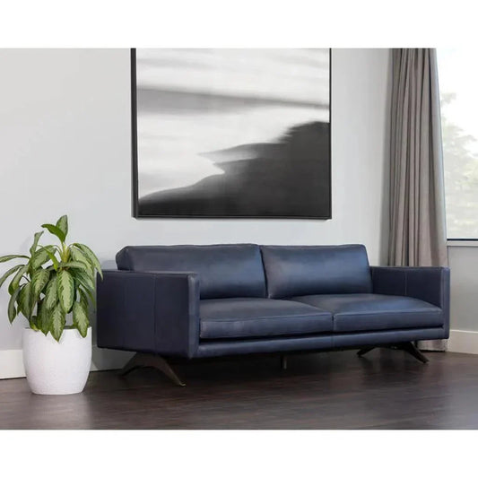Rogers Leather Stylish Sofa - LOOMLAN - SUNPAN - Sofas & Loveseats