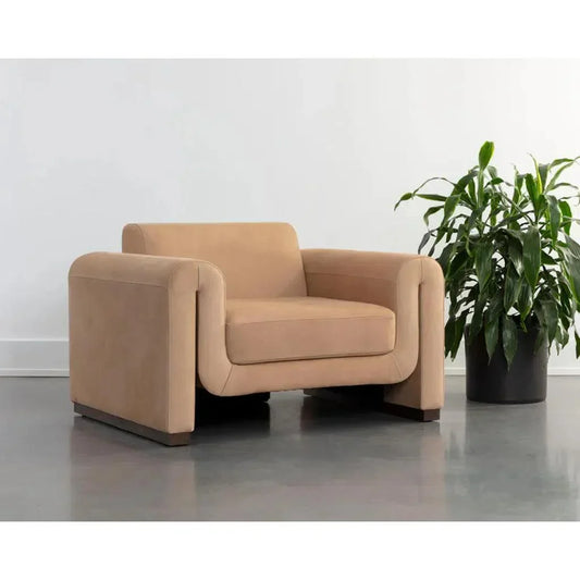 Romer Leather Luxurious Armchair - LOOMLAN - SUNPAN - Club Chairs