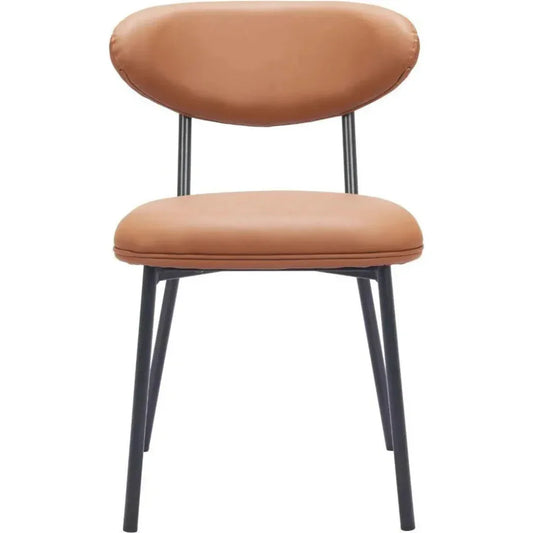 Rorun Wood & Steel Brown Dining Chair 2PC - LOOMLAN - Zuo Modern - Dining Chairs